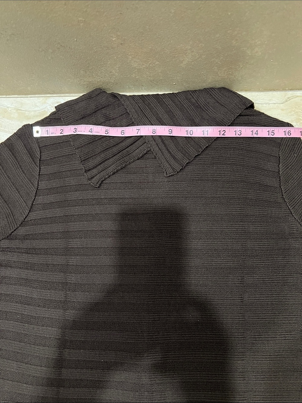 Dark Brown Ribbed Button-Front Cardigan - Picture 5 of 10